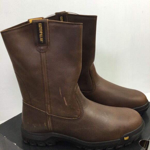 CAT Caterpillar P51034 Drawbar Pull-On Soft Toe Summer Brown Work Boots Shoes - Picture 4 of 10